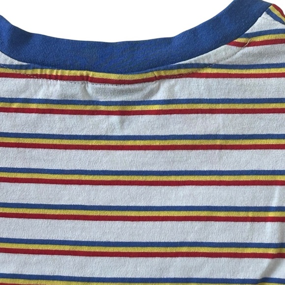 Polaroid Striped Short Sleeve Tee - White, Red, Blue - Picture 4 of 7